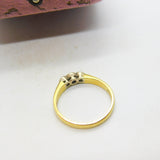 18ct Yellow Gold, Sapphire & Diamond Set Band Ring 2000 Sheffield Vintage