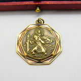 9ct Yellow Gold St Christopher Patron of Travel Pendant 1979 Birmingham Vintage