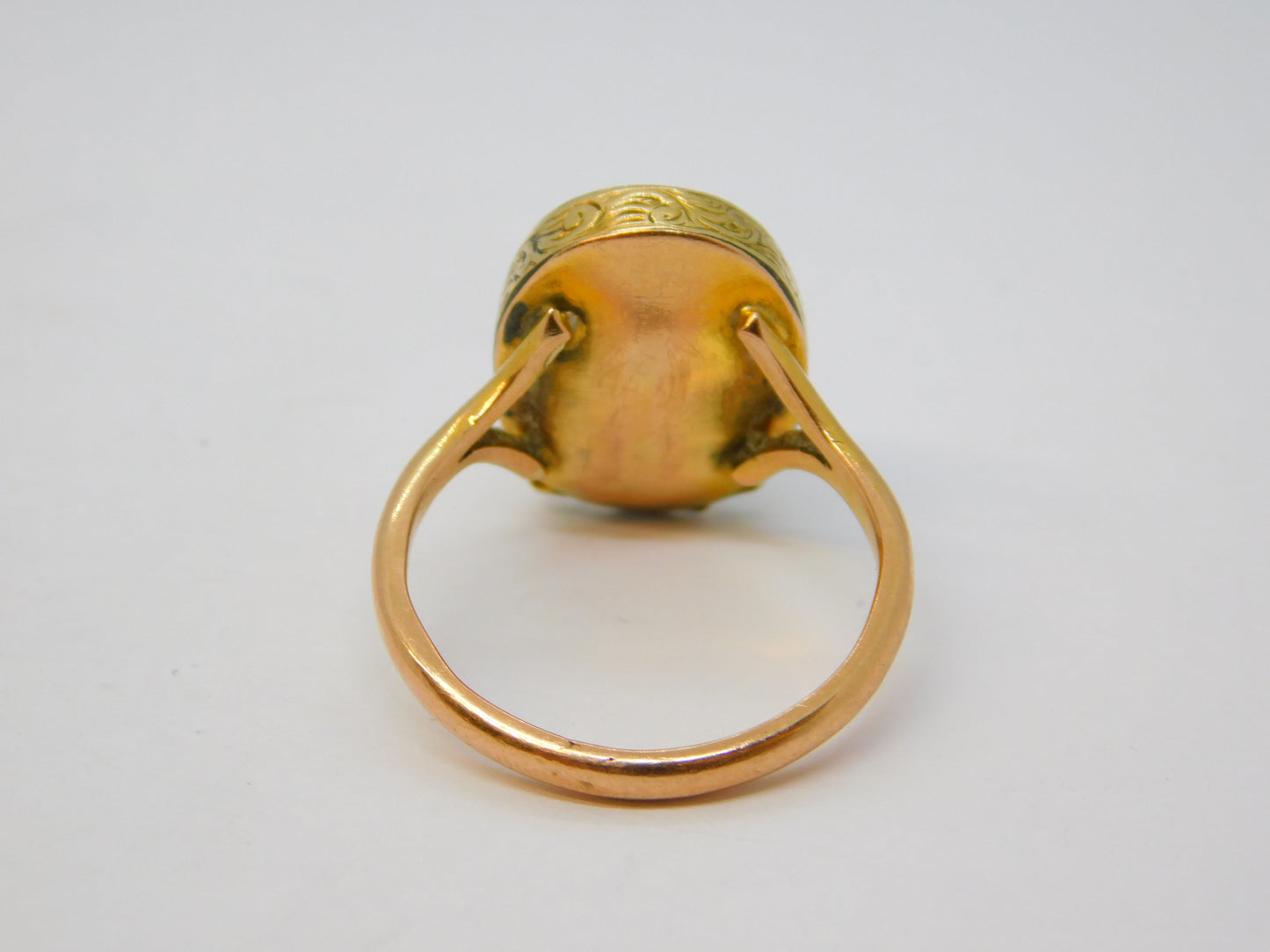 George IV 15ct Gold Mourning Gentleman Cameo Signet Ring Antique c1830