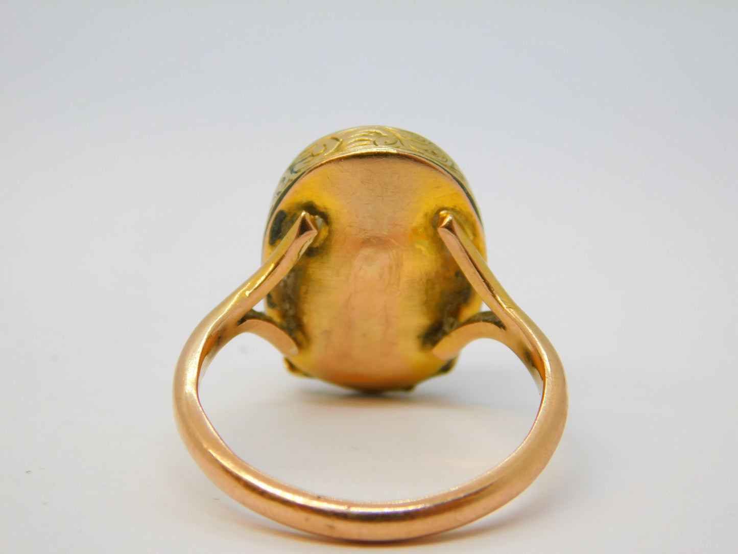 George IV 15ct Gold Mourning Gentleman Cameo Signet Ring Antique c1830