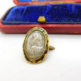 Georgian 9ct Gold Black Enamel Mourning Buckle 'Ann Gawthorp, Ob. 17, 1781