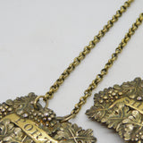 George III Sterling Silver Gilt Port & Sherry Decanter Label Pair Antique 1814 Birmingham