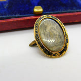 Georgian 9ct Gold Black Enamel Mourning Buckle 'Ann Gawthorp, Ob. 17, 1781