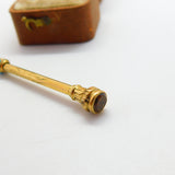 Victorian 9ct Gold Cased, Turquoise Set & Citrine Top Propelling Pencil c1880