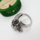 .800 Silver Aries the Ram Crossover Statement Ring Vintage c1960