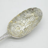George II Sterling Silver Ornate Cherub Pattern Dessert Spoon Antique 1755 London