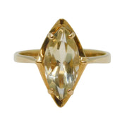 9ct Yellow Gold & Marquise Cut Citrine Cocktail Ring Vintage 1990 London