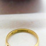 9ct Yellow Gold, Cabochon Opal & Garnet Set Band Ring Vintage 1963 Birmingham