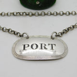 Victorian Sterling Silver Bright Cut Port Decanter Label Antique 1853 London