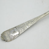 George II Sterling Silver Ornate Cherub Pattern Dessert Spoon Antique 1755 London