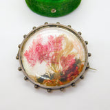 Victorian Sterling Silver Marine Seabed Diorama on Pearl Brooch Antique c1860
