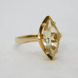 9ct Yellow Gold & Marquise Cut Citrine Cocktail Ring Vintage 1990 London