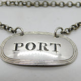 Victorian Sterling Silver Bright Cut Port Decanter Label Antique 1853 London