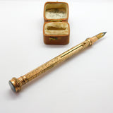 Victorian Rolled Gold Fountain Pen & Propelling Pencil-in-One Bloodstone Antique