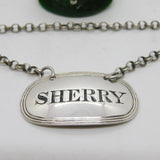 Victorian Sterling Silver Bright Cut Sherry Decanter Label Antique 1853 London