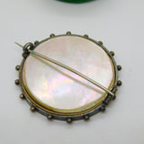Victorian Sterling Silver Marine Seabed Diorama on Pearl Brooch Antique c1860
