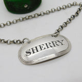 Victorian Sterling Silver Bright Cut Sherry Decanter Label Antique 1853 London