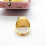 Czech 14ct Yellow Gold Carved Bloodstone Intaglio Heraldic Signet Ring Victorian c1860