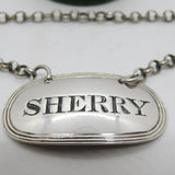 Victorian Sterling Silver Bright Cut Sherry Decanter Label Antique 1853 London