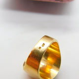 Czech 14ct Yellow Gold Carved Bloodstone Intaglio Heraldic Signet Ring Victorian c1860
