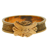 Victorian 9ct Yellow Gold Hair Set Mourning Ring Antique c1840
