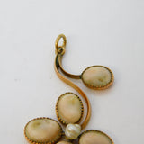 Victorian 9ct Rose Gold, Shell & Pearl Set Floral Pendant Antique c1890