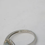 9ct White Gold, Pear-Cut Aquamarine & Diamond Dress Ring Vintage London