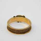Victorian 9ct Yellow Gold Hair Set Mourning Ring Antique c1840