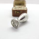 Edwardian Sterling Silver 'LE' Monogram Desk Seal Stamp 1908 Chester Antique
