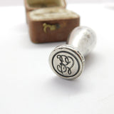 Edwardian Sterling Silver 'LE' Monogram Desk Seal Stamp 1908 Chester Antique