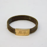 Victorian 9ct Yellow Gold Woven Hair Set Mourning Ring Antique c1840