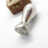 Edwardian Sterling Silver 'LE' Monogram Desk Seal Stamp 1908 Chester Antique