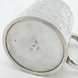 Victorian Sterling Silver Floral Pattern Christening Mug Antique 1894 Birmingham