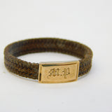 Victorian 9ct Yellow Gold Woven Hair Set Mourning Ring Antique c1840