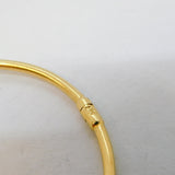 14ct Yellow Gold, Seven-Stone Ruby & Diamond Bangle Bracelet Vintage c1970