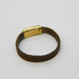 Victorian 9ct Yellow Gold Woven Hair Set Mourning Ring Antique c1840