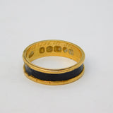 William IV 18ct Gold, Black Enamel Three-Name Mourning Ring Antique 1831 London