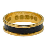 William IV 18ct Gold, Black Enamel Three-Name Mourning Ring Antique 1831 London
