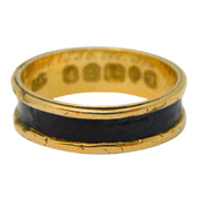 William IV 18ct Gold, Black Enamel Three-Name Mourning Ring Antique 1831 London