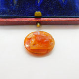 Pair of "Dogs" Roman Intaglio Grand Tour Agate Hardstone Cameo Antique Georgian