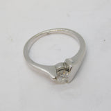18ct White Gold & 0.25ct Brilliant Cut Diamond Engagement or Dress Ring Vintage