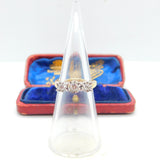 9ct Gold & 0.25ct Diamond Illusion Set Three-Stone Ring Vintage c1990 London