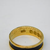 William IV 18ct Gold, Black Enamel Three-Name Mourning Ring Antique 1831 London