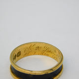 William IV 18ct Gold, Black Enamel Three-Name Mourning Ring Antique 1831 London