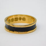 William IV 18ct Gold, Black Enamel Three-Name Mourning Ring Antique 1831 London