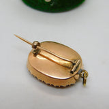 George III 9ct Gold, Coral, Paste & Citrine Mourning Brooch Antique c1820