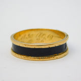 William IV 18ct Gold, Black Enamel Three-Name Mourning Ring Antique 1831 London