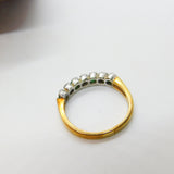 9ct Yellow Gold, Emerald & 0.14ct Diamond Half Eternity Ring Sheffield c1980