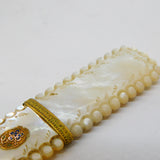 18th Century French Mother of Pearl, Gold, Enamel Needle Case Etui Antique c1790