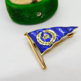 Edwardian 9ct Gold Enamel Cowes Regatta Sailing Flag Brooch Antique c1910